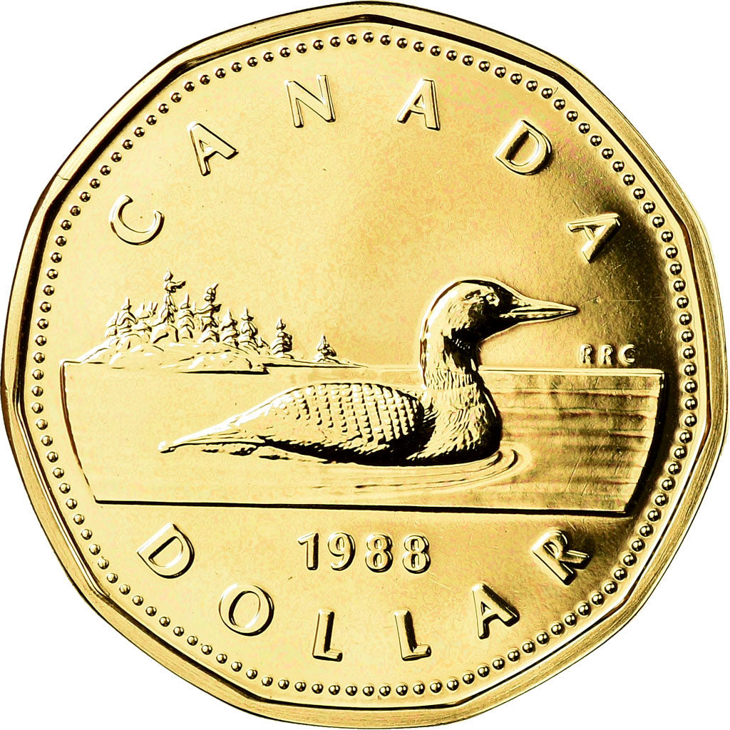 Coin, Canada, Elizabeth II, Dollar, 1988, Royal Canadian Mint, Ottawa