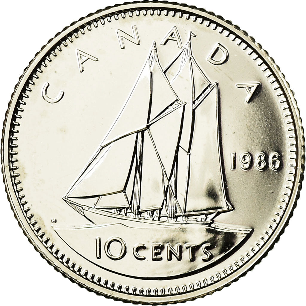 Münze, Kanada, Elizabeth II, 10 Cents, 1986, Royal Canadian Mint, Ottawa, STGL