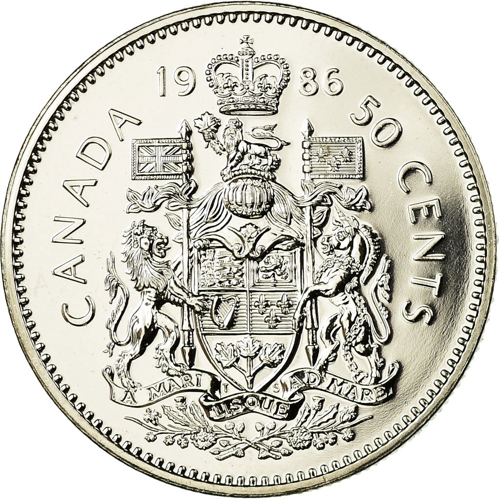 Coin, Canada, Elizabeth II, 50 Cents, 1986, Royal Canadian Mint, Ottawa