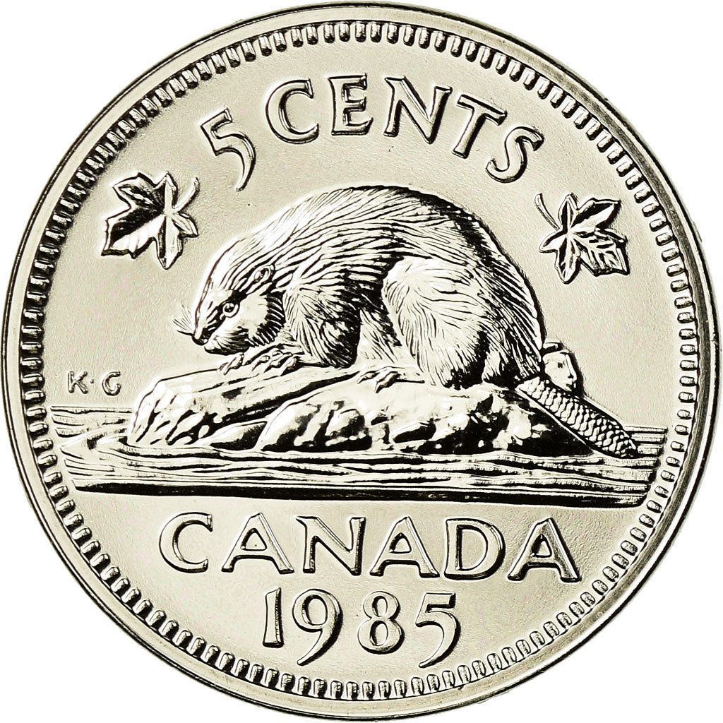Coin, Canada, Elizabeth II, 5 Cents, 1985, Royal Canadian Mint, Ottawa