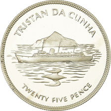 Coin, Tristan Da Cunha, Elizabeth II, 25 Pence, 1977, British Royal Mint, Proof