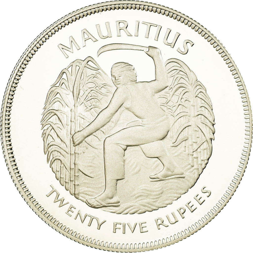 Moneta, Mauritius, 25 Rupees, 1977, Proof, FDC, Argento, KM:43a