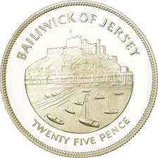 Coin, Jersey, Elizabeth II, 25 Pence, 1977, Proof, MS(65-70), Silver, KM:44a