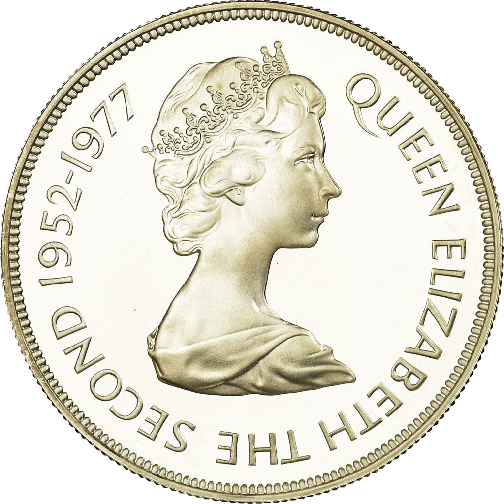 Coin, Jersey, Elizabeth II, 25 Pence, 1977, Proof, MS(65-70), Silver, KM:44a