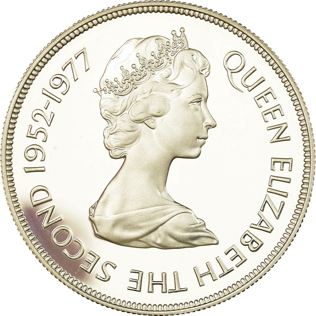 Coin, Guernsey, Elizabeth II, 25 Pence, 1977, Heaton, Proof, MS(65-70), Silver