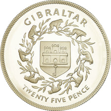 Coin, Gibraltar, Elizabeth II, 25 New Pence, 1977, Proof, MS(65-70), Silver
