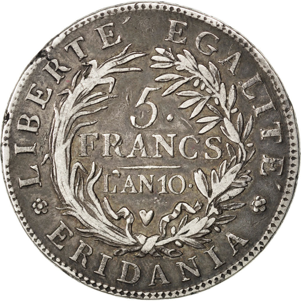 ITALIAN STATES, 5 Francs, 1801, KM #4, VF(30-35), Silver, 24.75