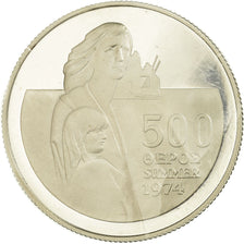 Coin, Cyprus, 500 Mils, 1974, Proof, MS(65-70), Silver, KM:45a