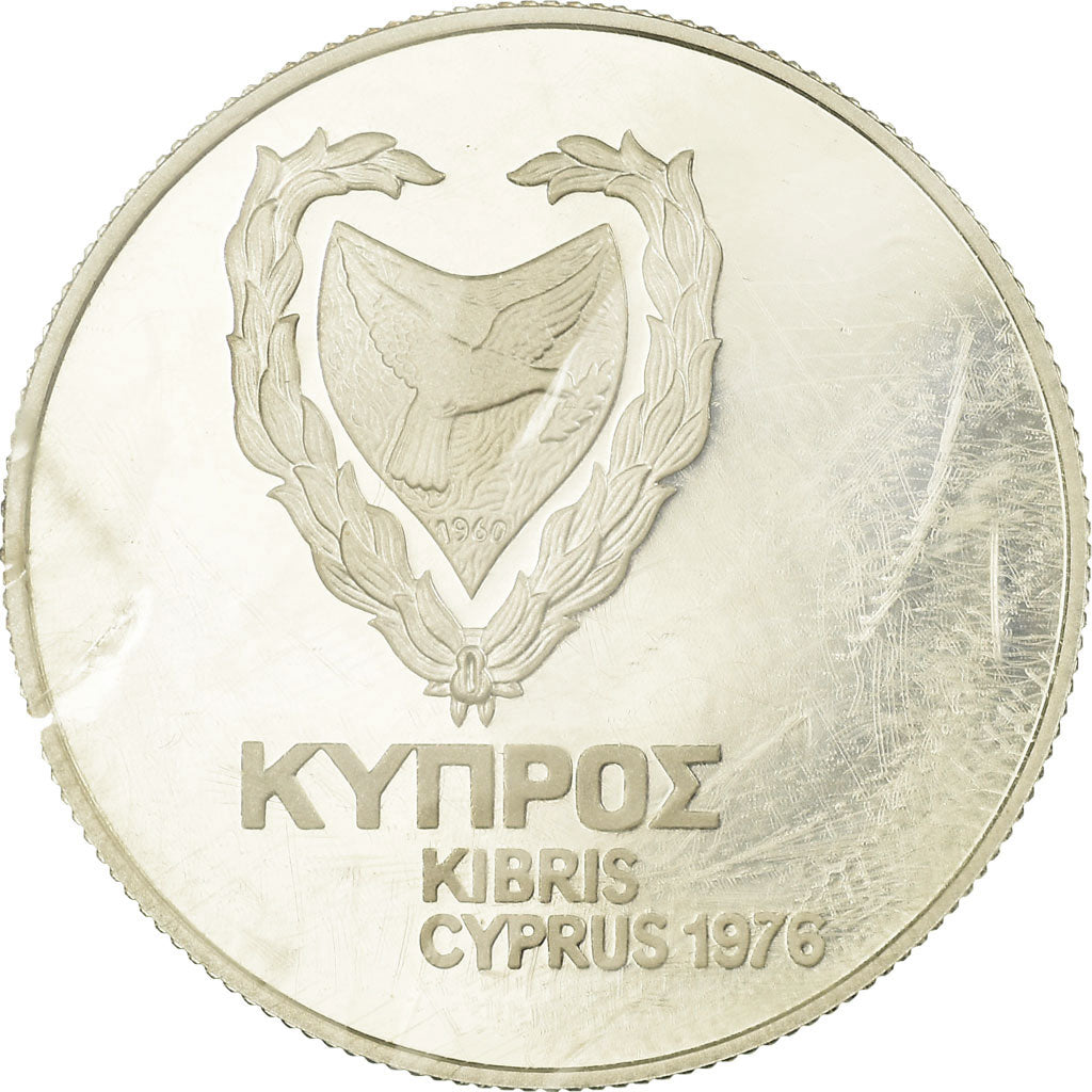 Coin, Cyprus, 500 Mils, 1974, Proof, MS(65-70), Silver, KM:45a