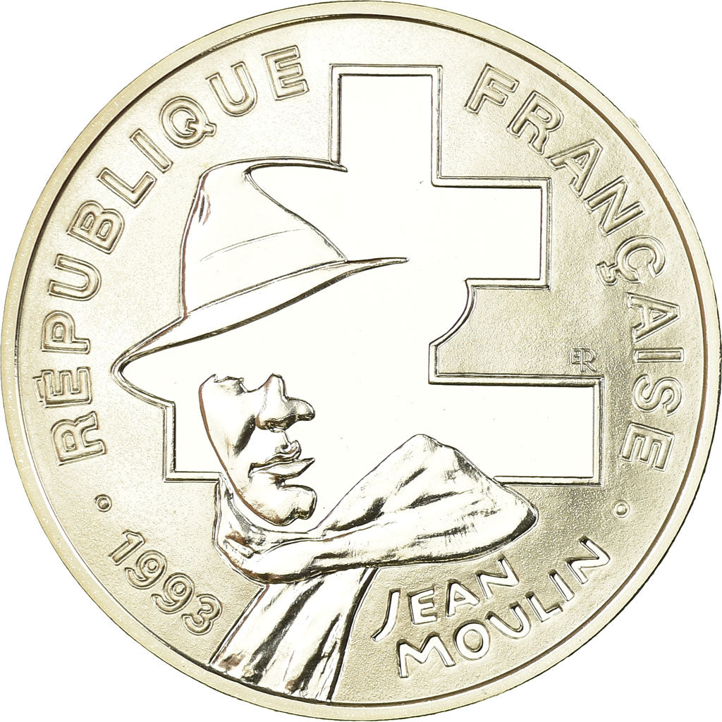 Moneda, Francia, Jean Moulin, 100 Francs, 1993, ESSAI, FDC, Plata, KM:1023