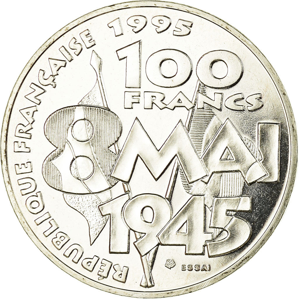 Coin, France, 8 mai 1945, 100 Francs, 1995, ESSAI, MS(65-70), Silver, KM:1116.1