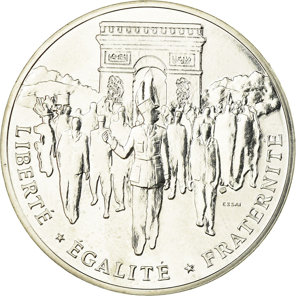 Moneda, Francia, Libération de Paris, 100 Francs, 1994, ESSAI, FDC, Plata