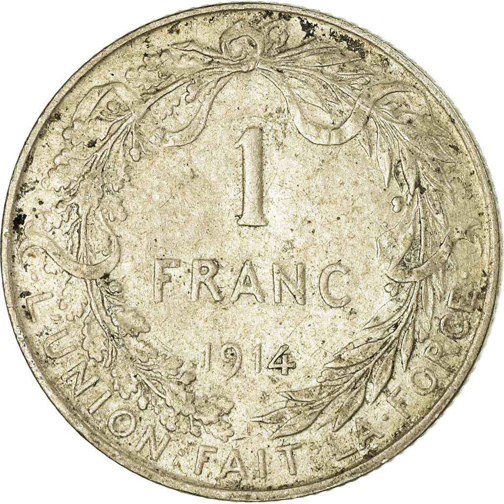 Coin, Belgium, Franc, 1914, VF(30-35), Silver, KM:72