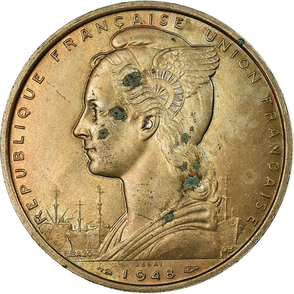 Coin, French Somaliland, 5 Francs, 1948, Paris, ESSAI, VF(30-35), Copper-nickel