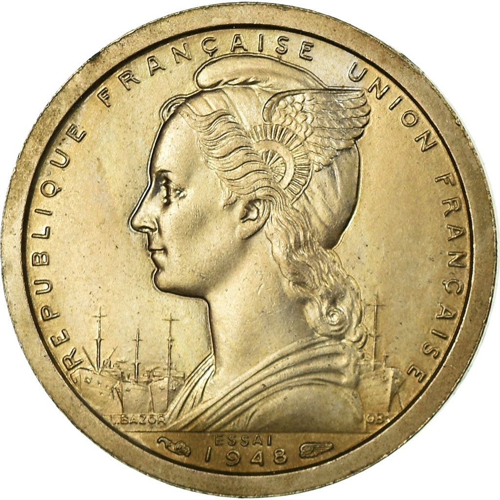 Coin, French Somaliland, Franc, 1948, Paris, ESSAI, AU(55-58), Copper-nickel