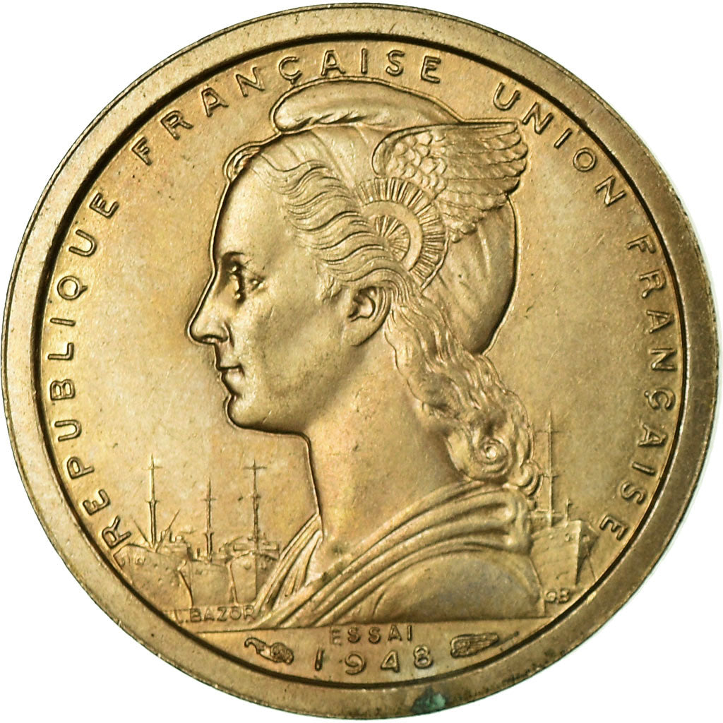 Münze, Madagascar, Franc, 1948, Paris, ESSAI, VZ, Copper-nickel, KM:E1