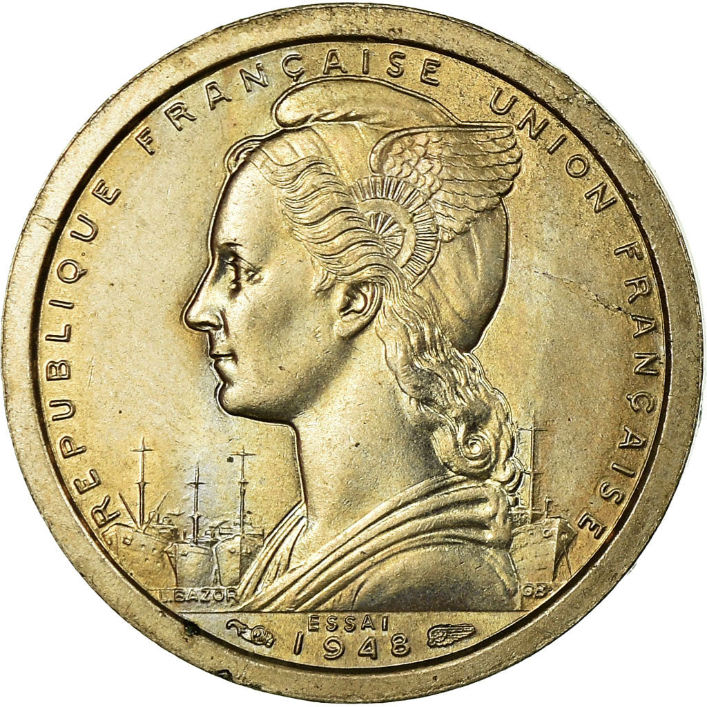 Coin, Togo, Franc, 1948, Paris, ESSAI, MS(60-62), Copper-nickel, KM:E4