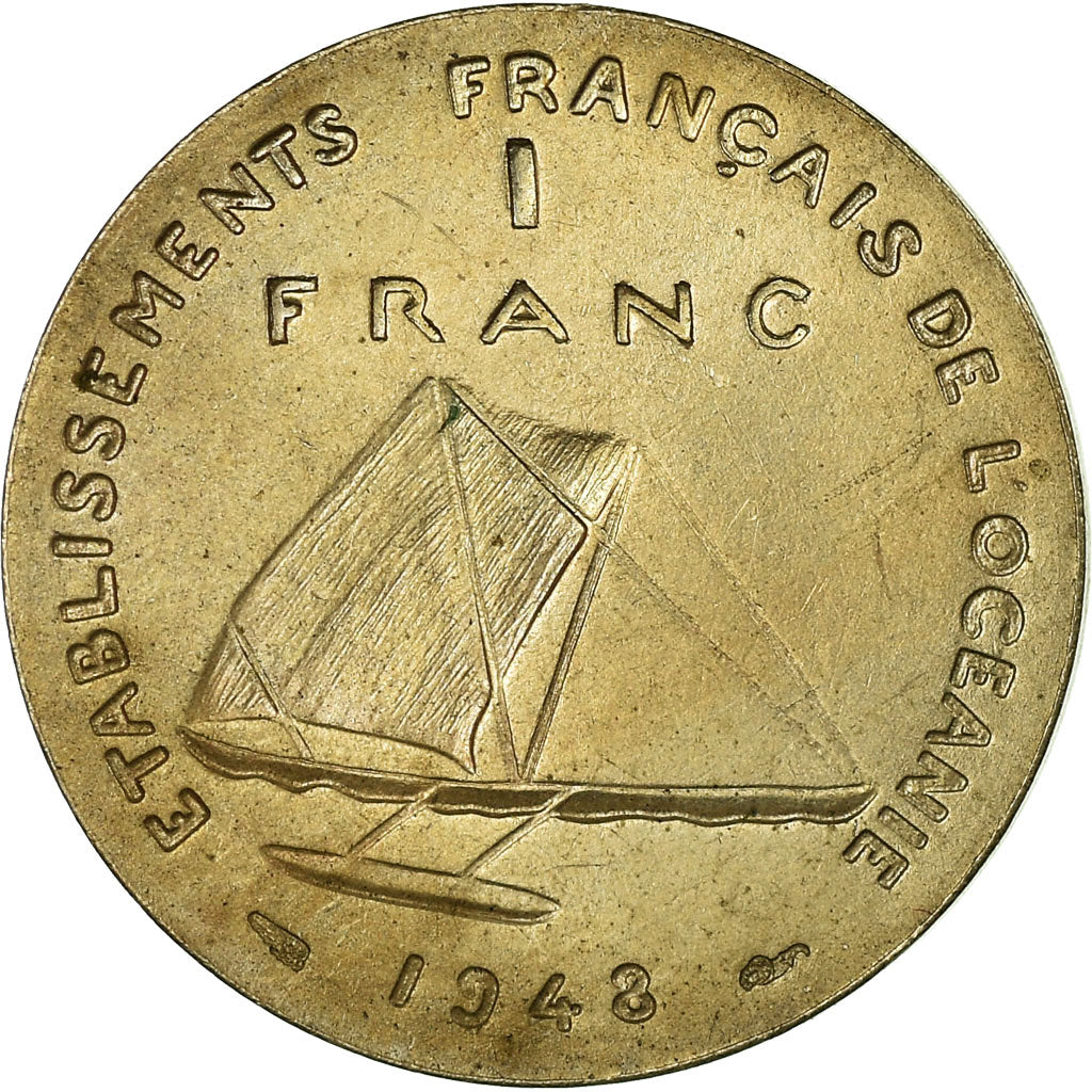 Coin, FRENCH OCEANIA, Franc, 1948, Paris, ESSAI, EF(40-45), Nickel-Bronze, KM:E3