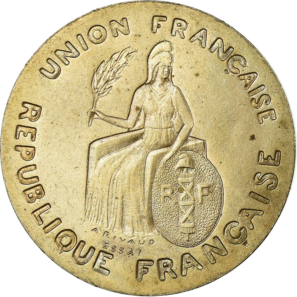 Coin, New Caledonia, Franc, 1948, Paris, ESSAI, AU(55-58), Nickel-Bronze, KM:E3