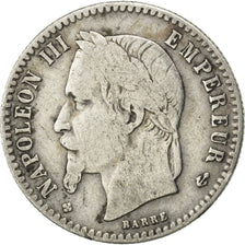 FRANCE, Napoléon III, 50 Centimes, 1867, Strasbourg, KM #814.2, VF(30-35), S...