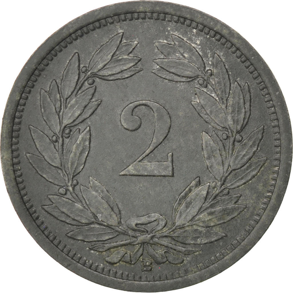SWITZERLAND, 2 Rappen, 1946, Bern, KM #4.2b, AU(55-58), Zinc, 20, 2.38