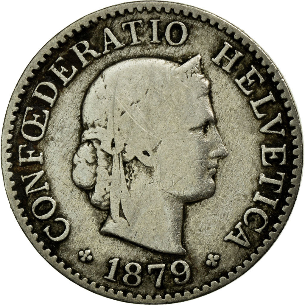 Coin, Switzerland, 5 Rappen, 1879, Bern, VF(30-35), Copper-nickel, KM:26
