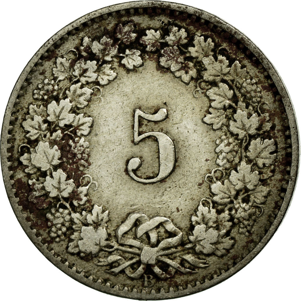Münze, Schweiz, 5 Rappen, 1881, Bern, S+, Copper-nickel, KM:26