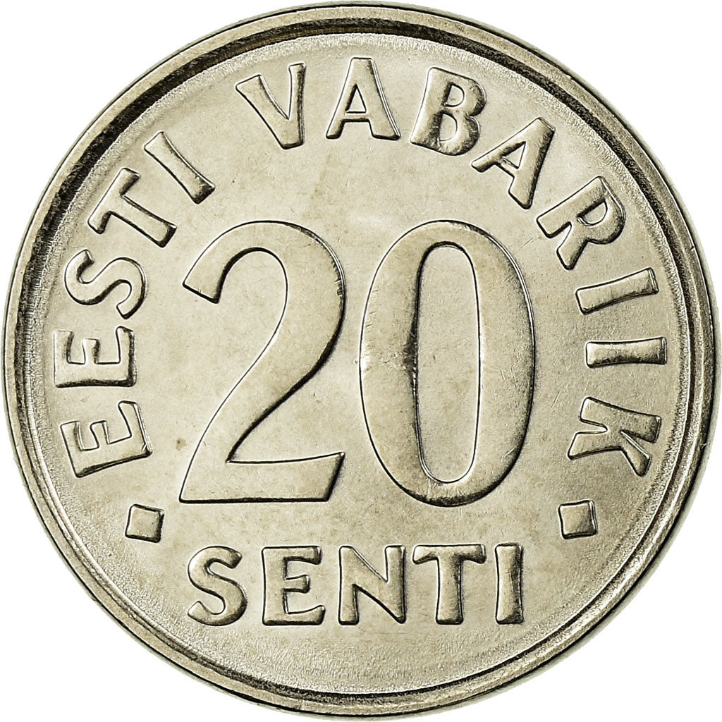 Monnaie, Estonia, 20 Senti, 2008, no mint, FDC, Nickel plated steel, KM:23a