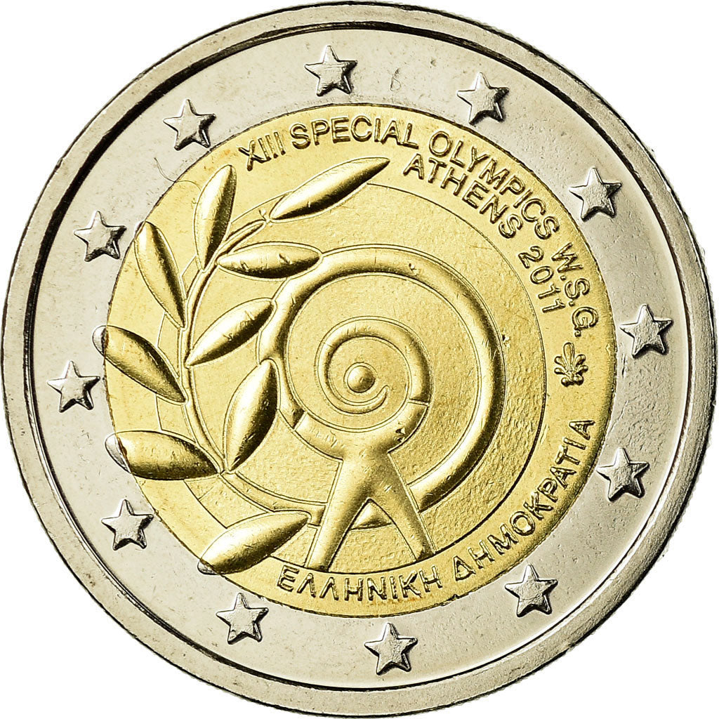 Grèce, 2 Euro, Jeux Olympiques d'Athènes, 2011, SPL, Bi-Metallic, KM:239