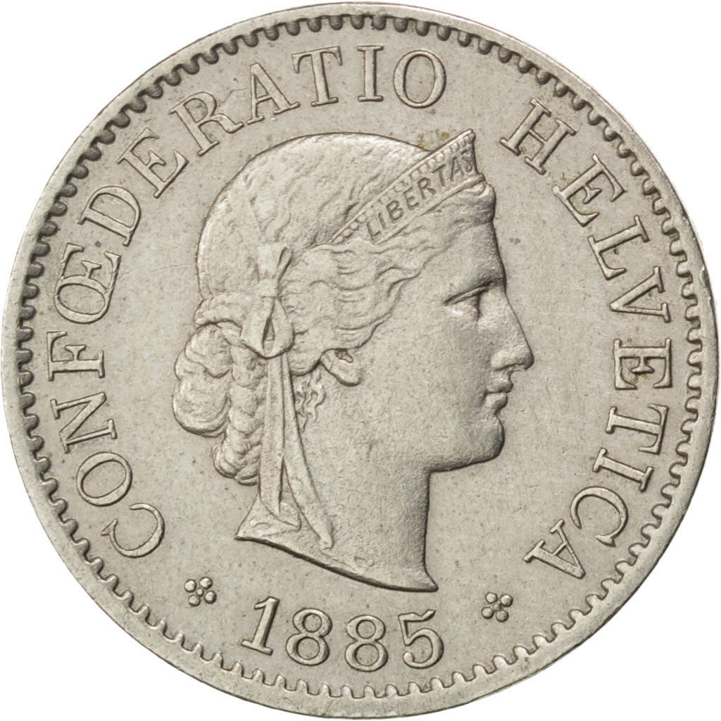 Suisse, Confédération Helvétique, 5 Rappen 1885 B, KM 26