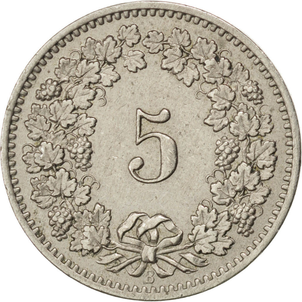 Suisse, Confédération Helvétique, 5 Rappen 1885 B, KM 26