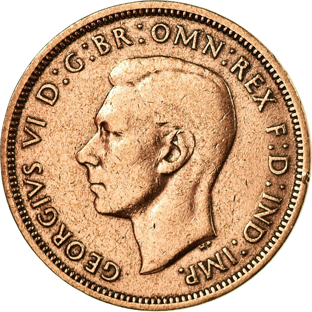 Coin, Great Britain, George VI, 1/2 Penny, 1937, VF(30-35), Bronze, KM:844