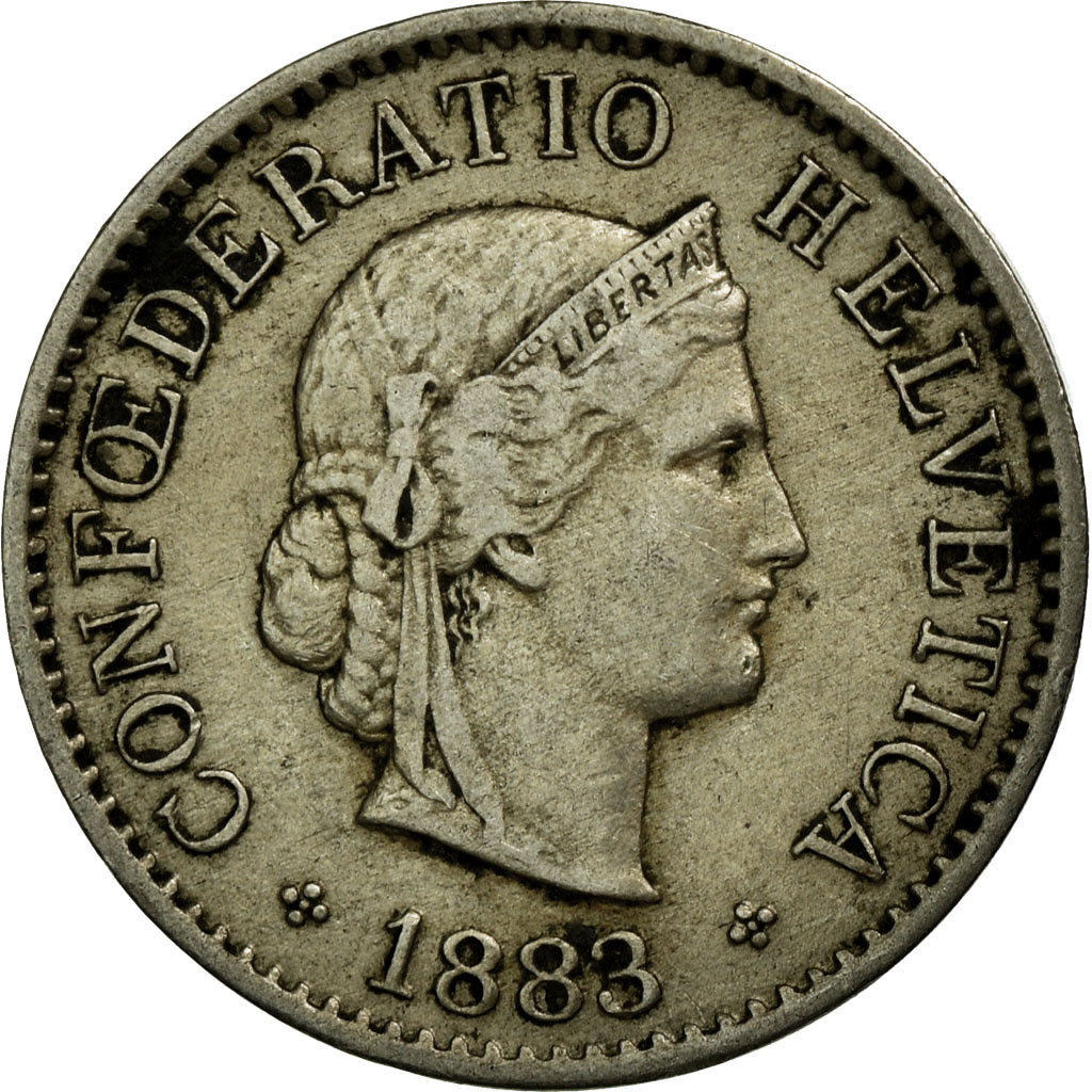 Coin, Switzerland, 5 Rappen, 1883, Bern, EF(40-45), Copper-nickel, KM:26