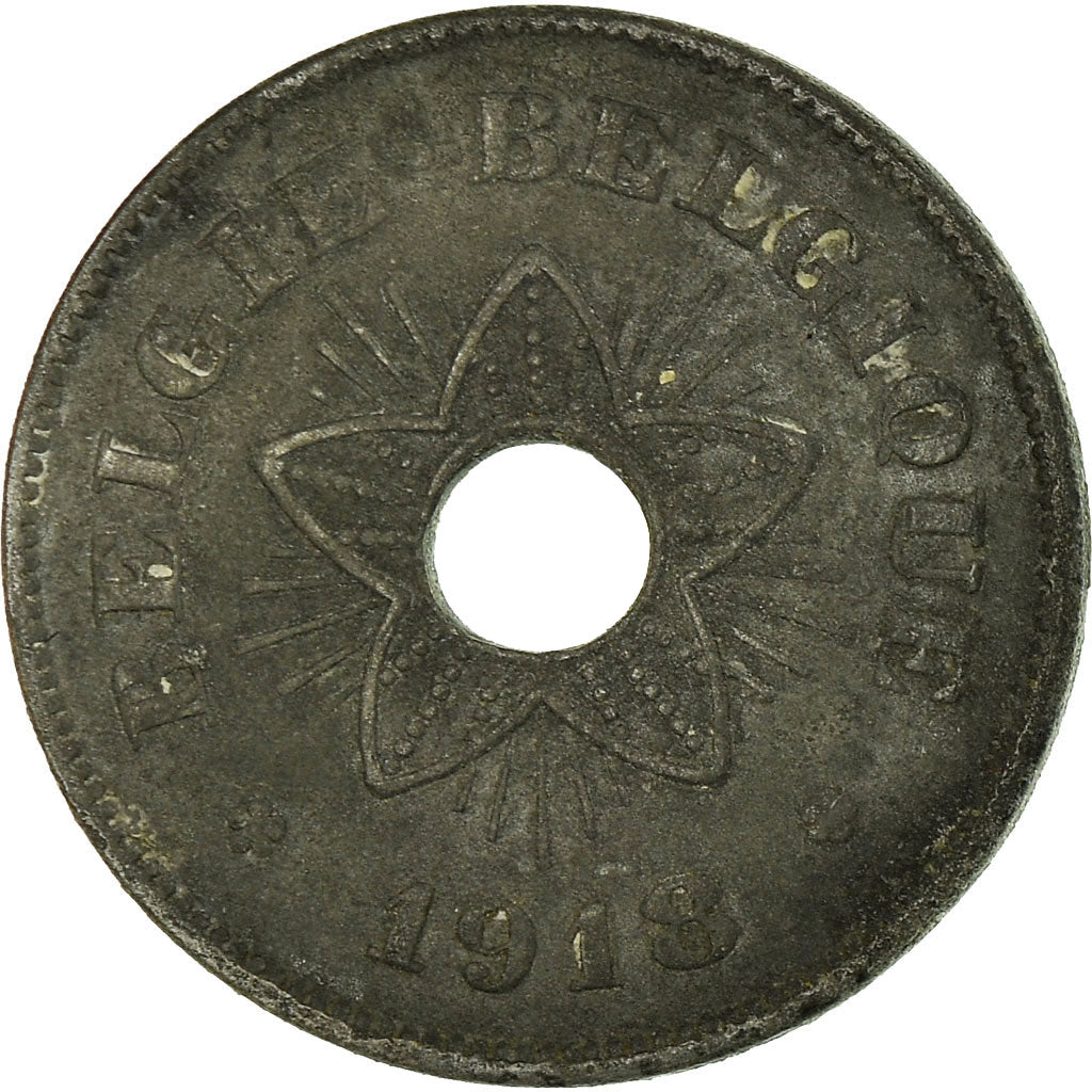 Coin, Belgium, 50 Centimes, 1918, EF(40-45), Zinc, KM:83