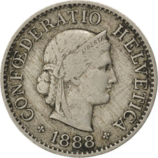 SWITZERLAND, 5 Rappen, 1888, Bern, KM #26, VF(30-35), Copper-Nickel, 17.15, 1.96