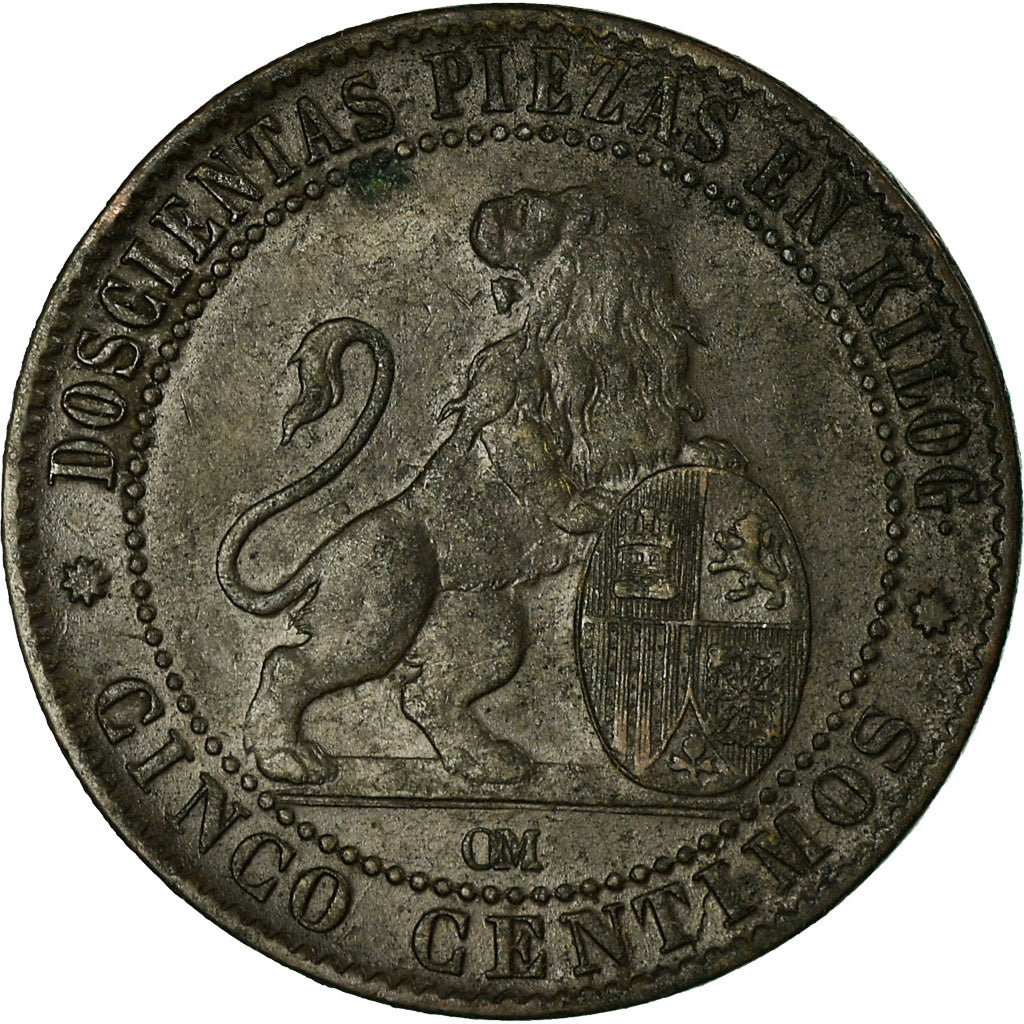 Coin, Spain, Provisional Government, 5 Centimos, 1870, Madrid, EF(40-45)