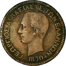 Coin, Greece, George I, 10 Lepta, 1870, Strassburg, EF(40-45), Copper, KM:43
