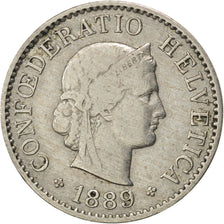 SWITZERLAND, 5 Rappen, 1889, Bern, KM #26, VF(30-35), Copper-Nickel, 17.15, 1.97