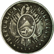 Coin, Bolivia, 20 Centavos, 1879, EF(40-45), Silver, KM:159.1