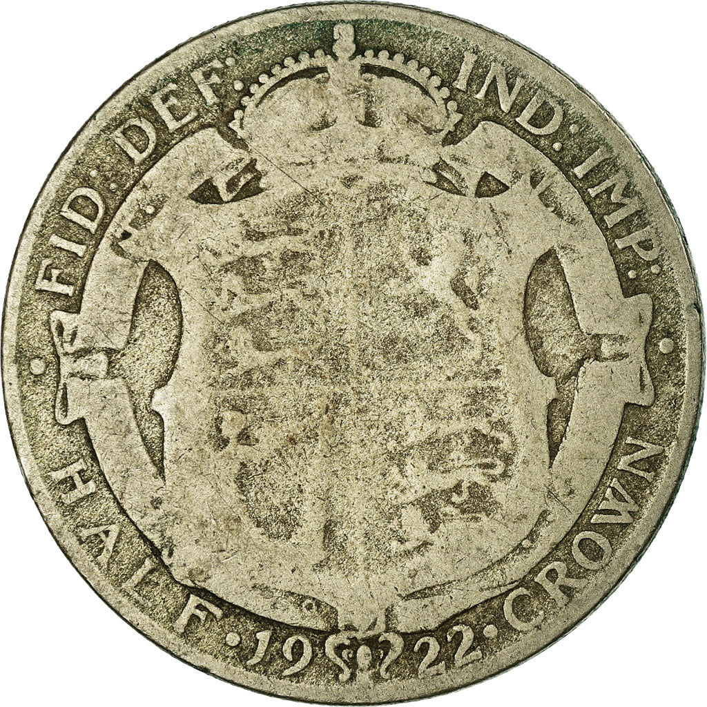 Moneta, Gran Bretagna, George V, 1/2 Crown, 1922, B+, Argento, KM:818.1a