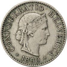 Svizzera, 5 Rappen, 1890, Bern, BB, Rame-nichel, KM:26