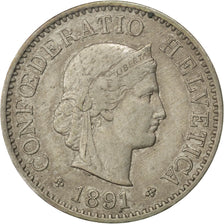 Svizzera, 5 Rappen, 1891, Bern, BB+, Rame-nichel, KM:26