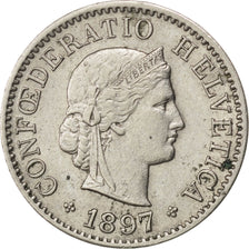 SWITZERLAND, 5 Rappen, 1897, Bern, KM #26, AU(50-53), Copper-Nickel, 17.15, 1.97