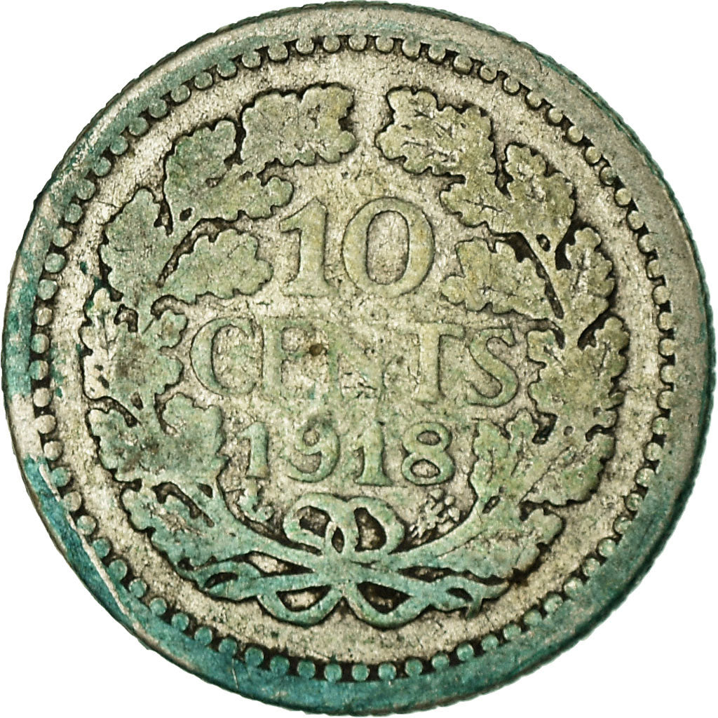 Coin, Netherlands, Wilhelmina I, 10 Cents, 1918, VF(30-35), Silver, KM:145
