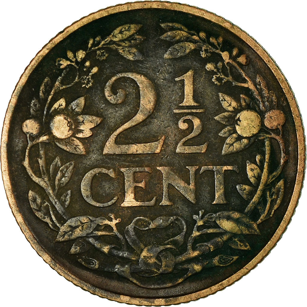 Coin, Netherlands, Wilhelmina I, 2-1/2 Cent, 1918, EF(40-45), Bronze, KM:150