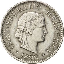 Svizzera, 5 Rappen, 1892, Bern, BB+, Rame-nichel, KM:26