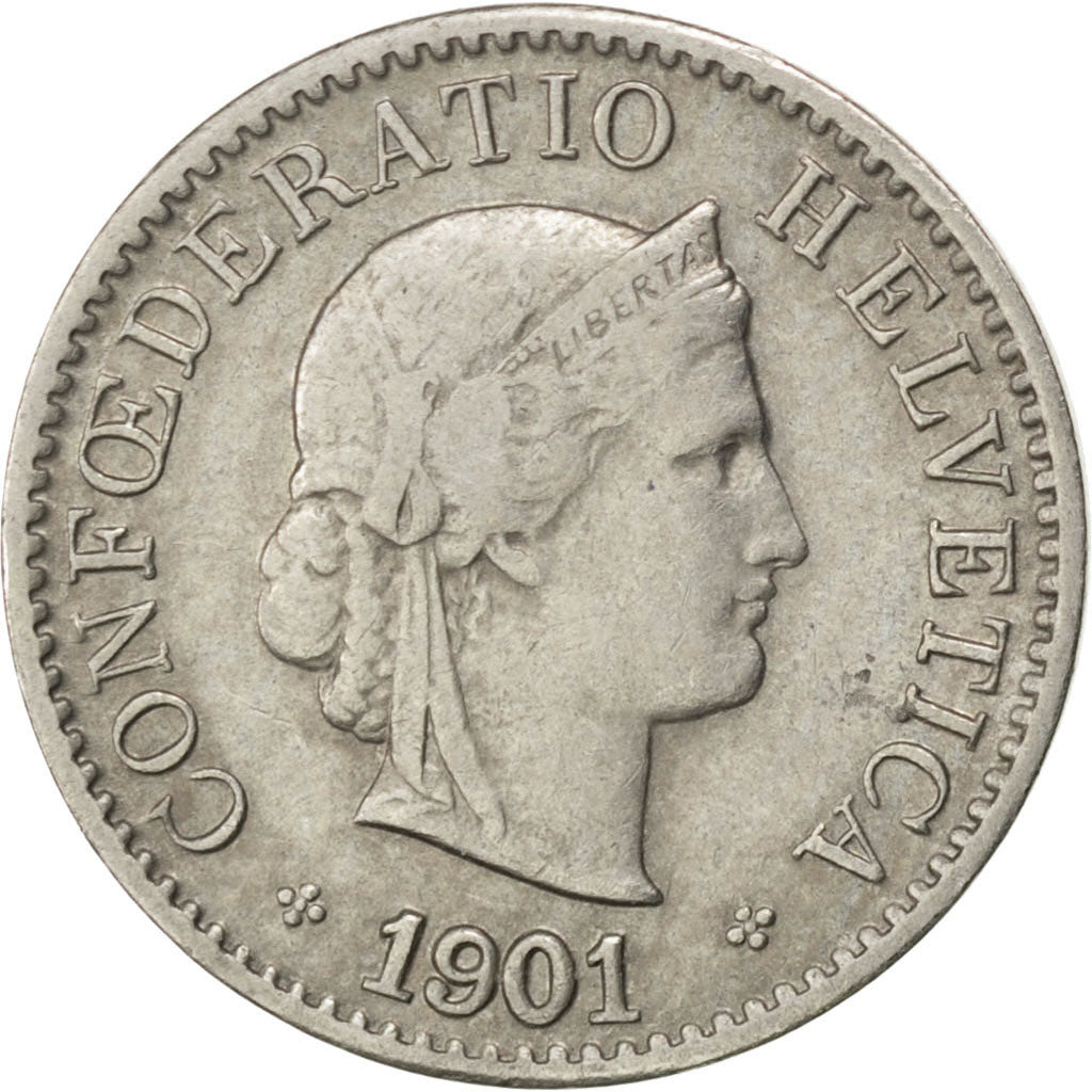 Suisse, Confédération Helvétique, 5 Rappen 1901 B, KM 26