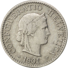 Suisse, Confédération Helvétique, 5 Rappen 1901 B, KM 26