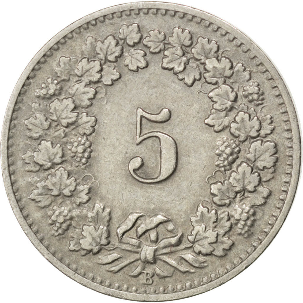 Suisse, Confédération Helvétique, 5 Rappen 1901 B, KM 26