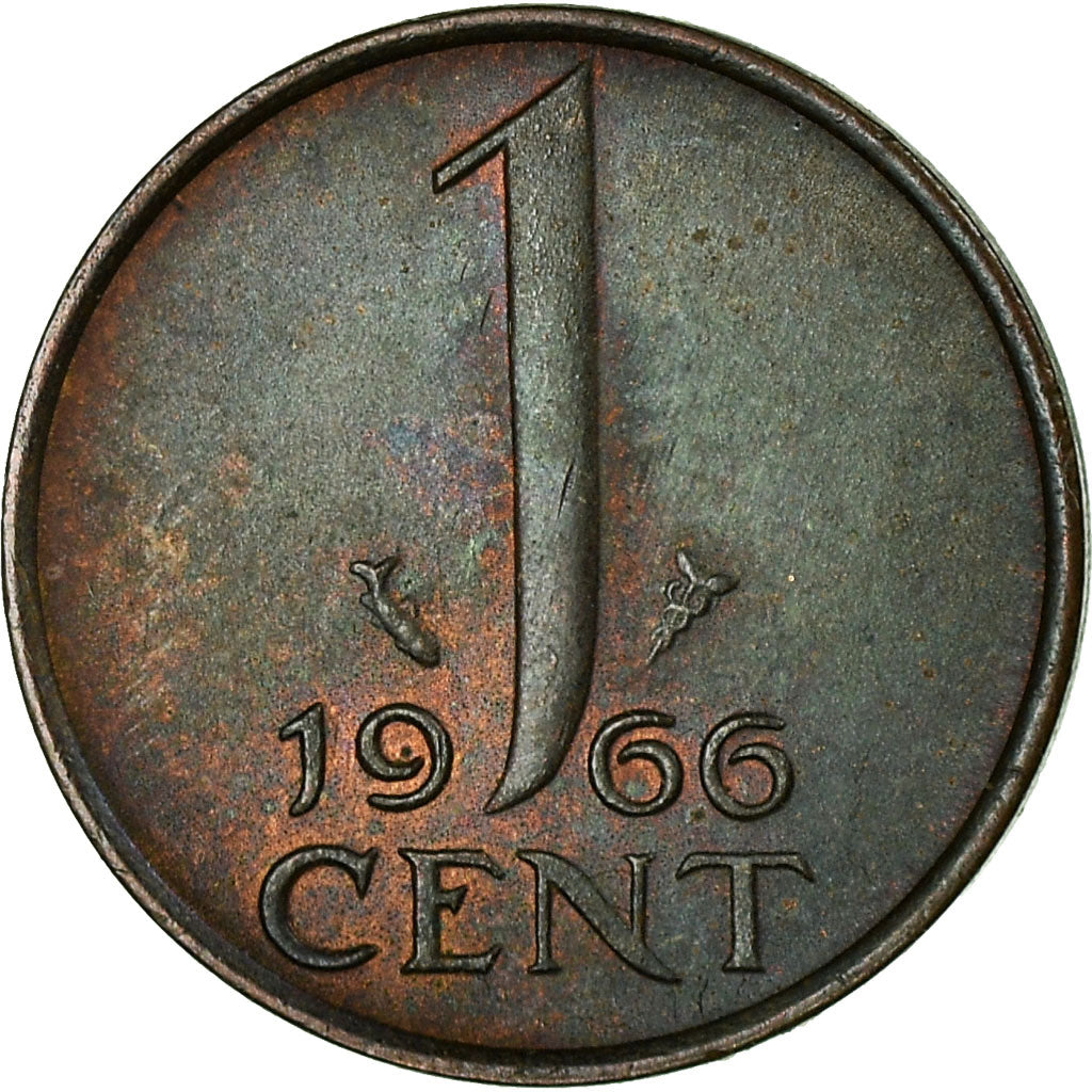 Moeda, Países Baixos, Juliana, Cent, 1966, EF(40-45), Bronze, KM:180